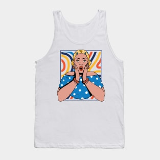 Chisme Queen Pop Art Portrait of Young Woman OK Tank Top